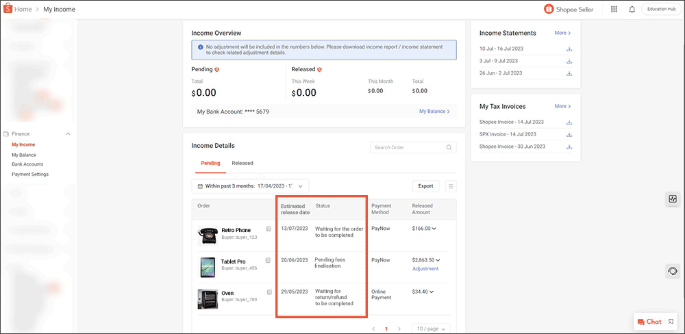Shopee’s income withdrawal process | Shopee SG Seller Education Hub